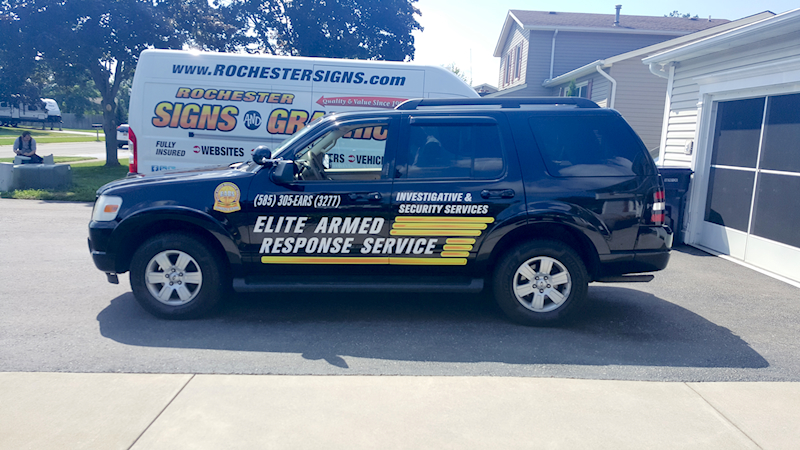 Vehicle Graphics and Lettering for Elite Armed Response Service